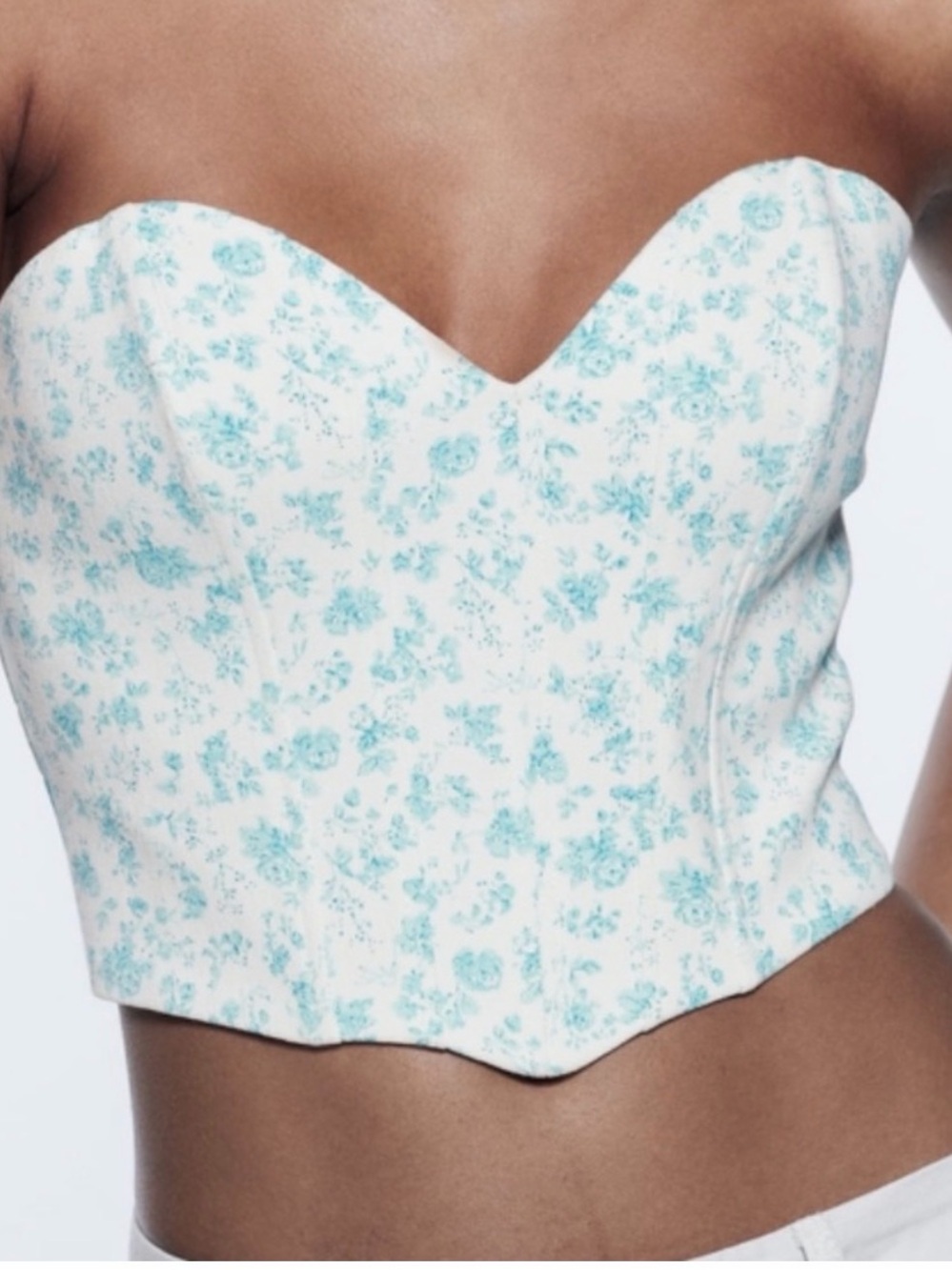 Zara floral corset top- size XS